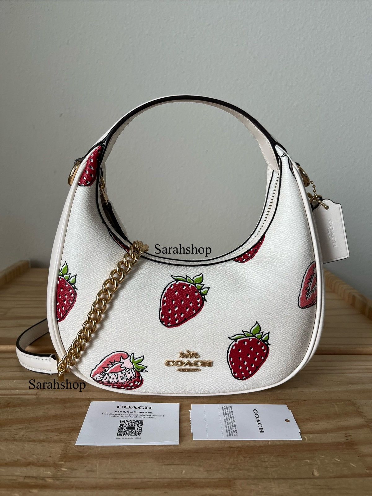 Coach Carmen Mini Crossbody Bag With Strawberry Printed