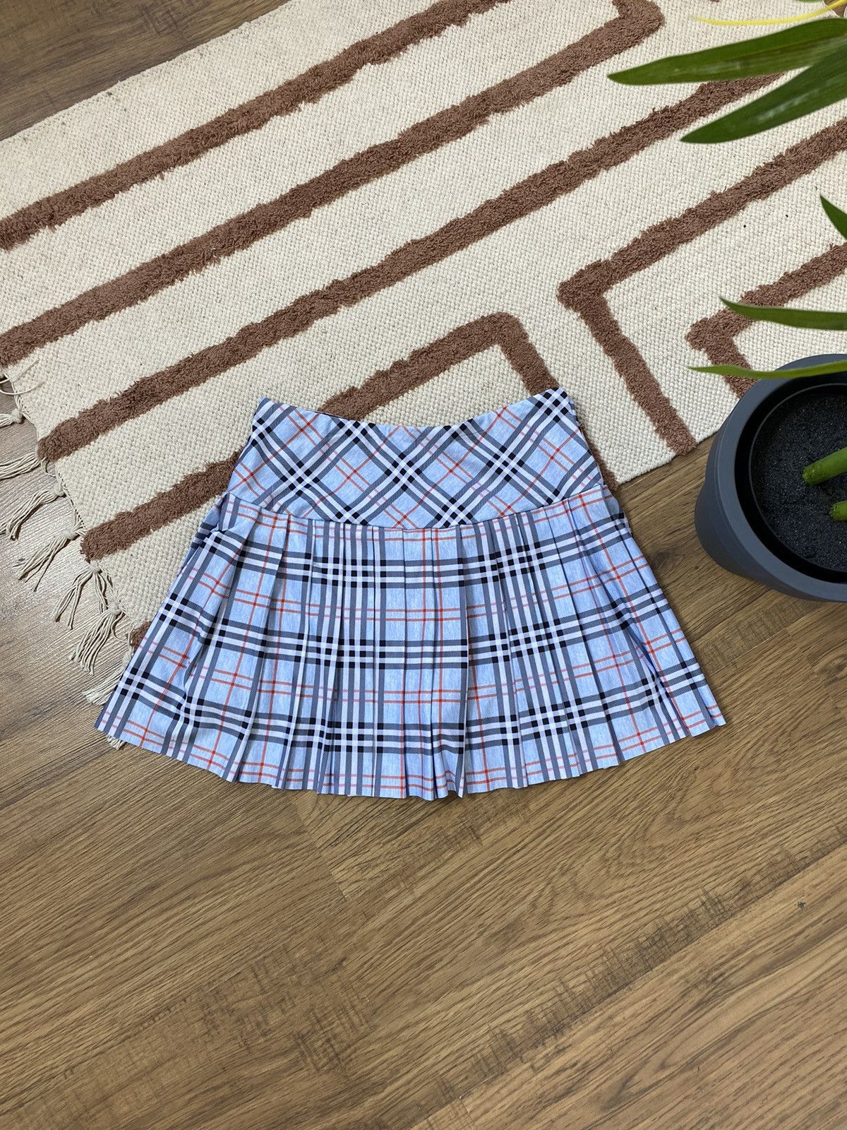 Vintage BLUE MINI SHORTS SKIRT LIKE BURBERRY Size 25" / US 0 / IT 36 - 2 Thumbnail