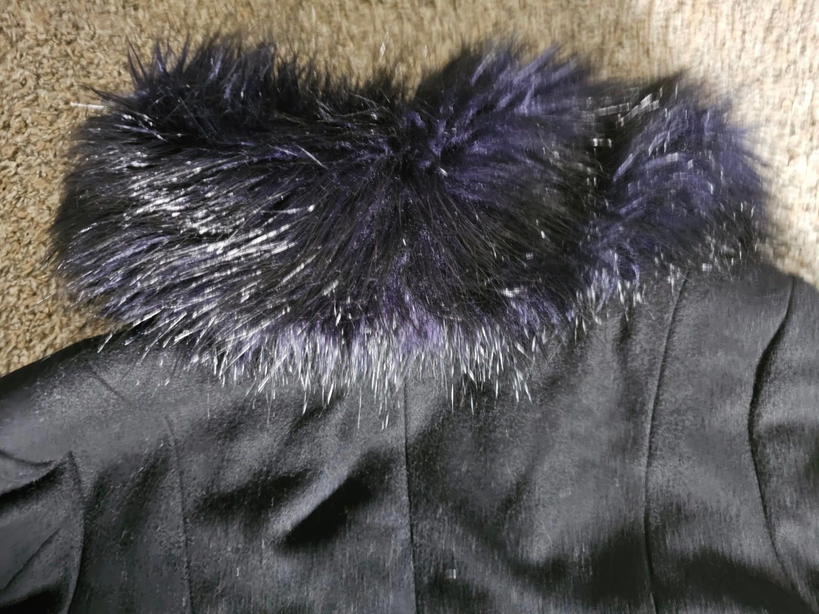 H&M H&M Purple Black faux fur trim wool coat US 8 Size M / US 6-8 / IT 42-44 - 7 Thumbnail