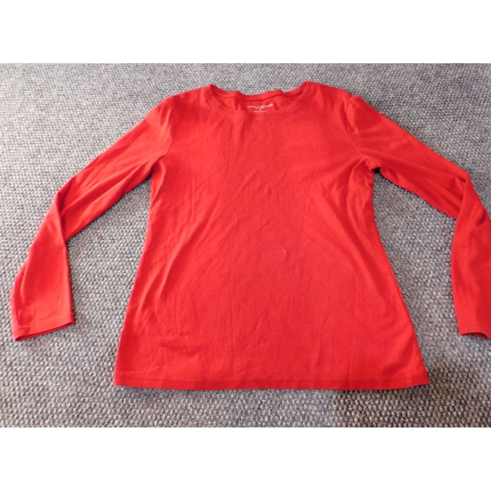 Ann Taylor Ann Taylor Loft Blouse Regular Womens XL Red Floral Round Neck Short Sleeve Pullover Casual Cotton Down Ruffle Size XL / US 12-14 / IT 48-50 - 3 Thumbnail
