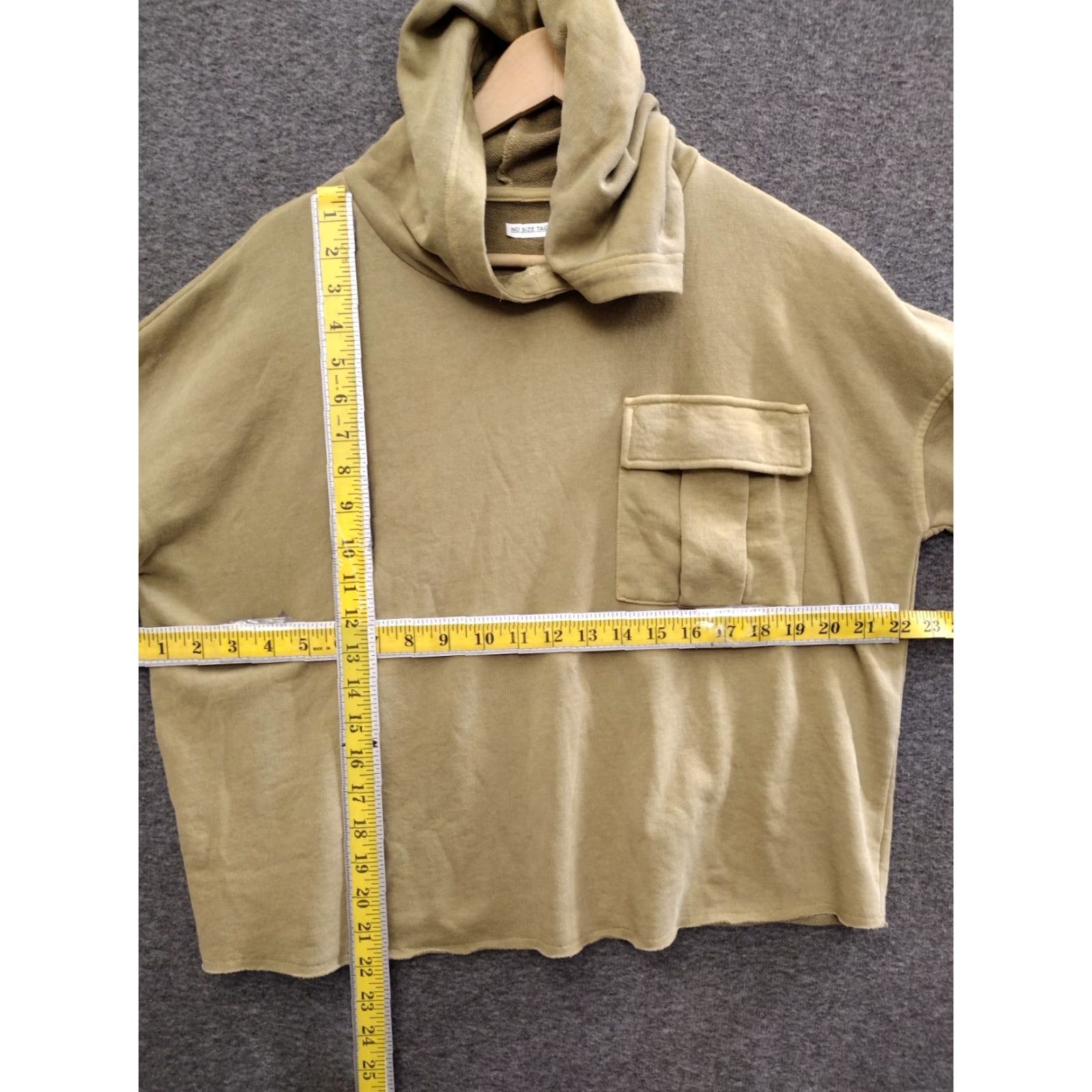Vintage VINTAGE Sweatshirt Hoodie Women's XL Beige Knit Cropped Long Sleeve w/ Pocket Size XL / US 12-14 / IT 48-50 - 5 Thumbnail