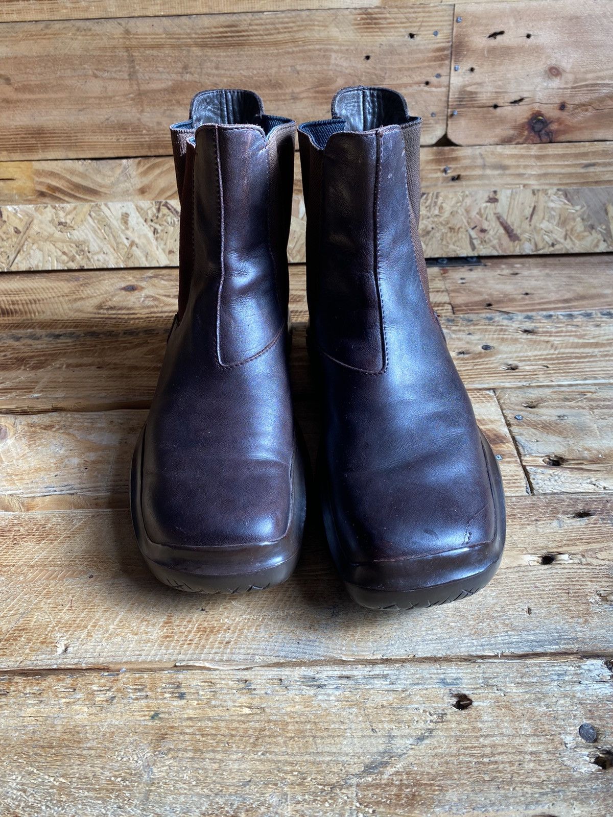 image of Prada Fw 98 Vintage Brown Chunky Chelsea Boots Size 37, Men's