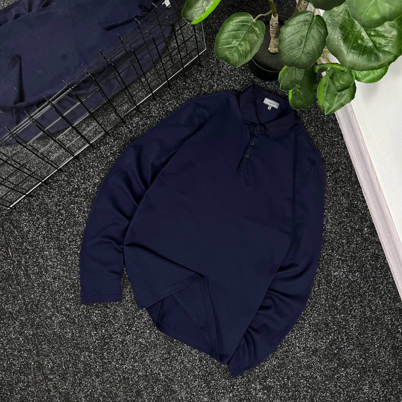 Lanvin Lanvin Long Sleeve Y2k Luxury Rugby Polo Dark Blue Size US L / EU 52-54 / 3 - 1 Thumbnail