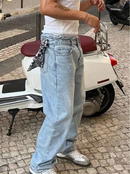 Jean VINTAGE washed retro 90s denim jeans Size US 30 / EU 46 - 4 Thumbnail