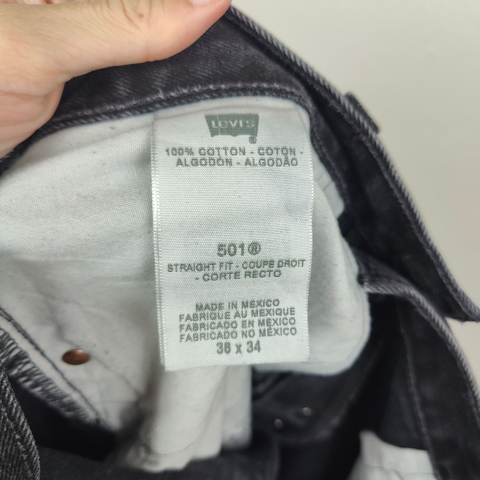 Levi's Vintage Y2K Levi's 501 Jeans Mens 36x34 Black Straight Leg Size US 36 / EU 52 - 9 Thumbnail