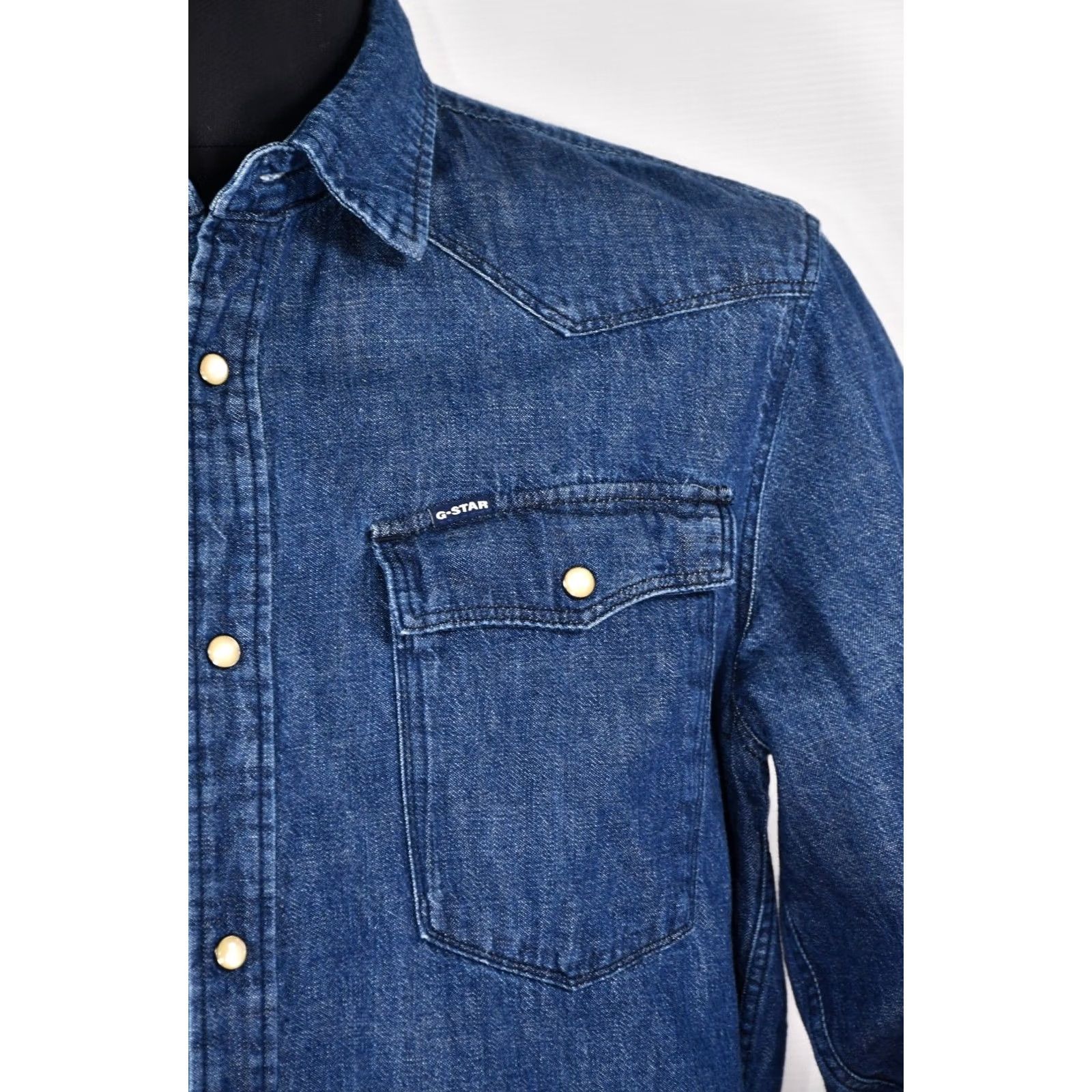 G-Star G-Star 3301 Slim Shirt Denim Button-Up XL Men's Blue Cotton Denim Shirt XL Size US XL / EU 56 / 4 - 6 Thumbnail