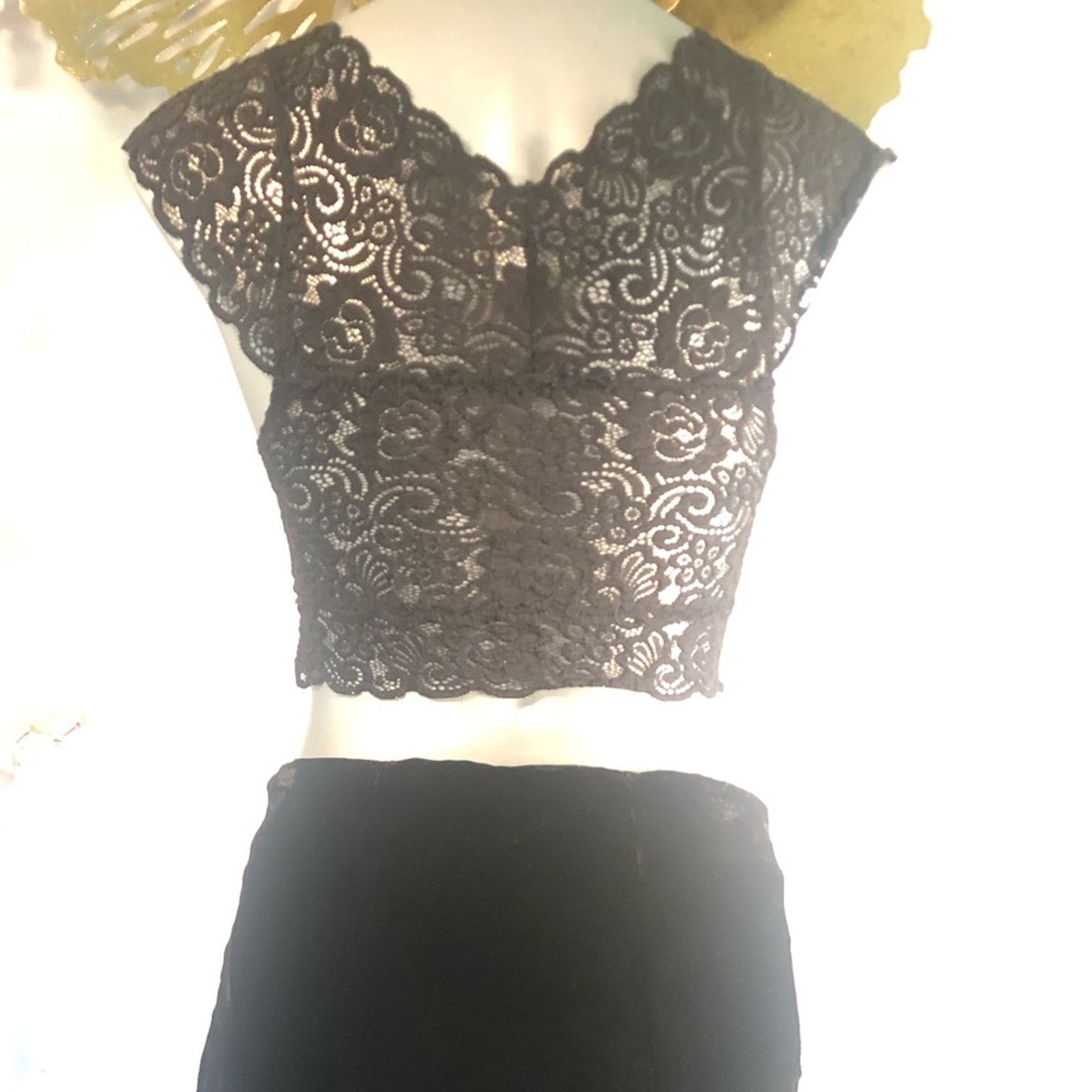 Free People Lace top cami low cut black free people intimately Size XS / US 0-2 / IT 36-38 - 11 Thumbnail