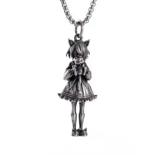 VIBE Cute Girl Holding A Cat Pendant Size ONE SIZE - 3 Thumbnail