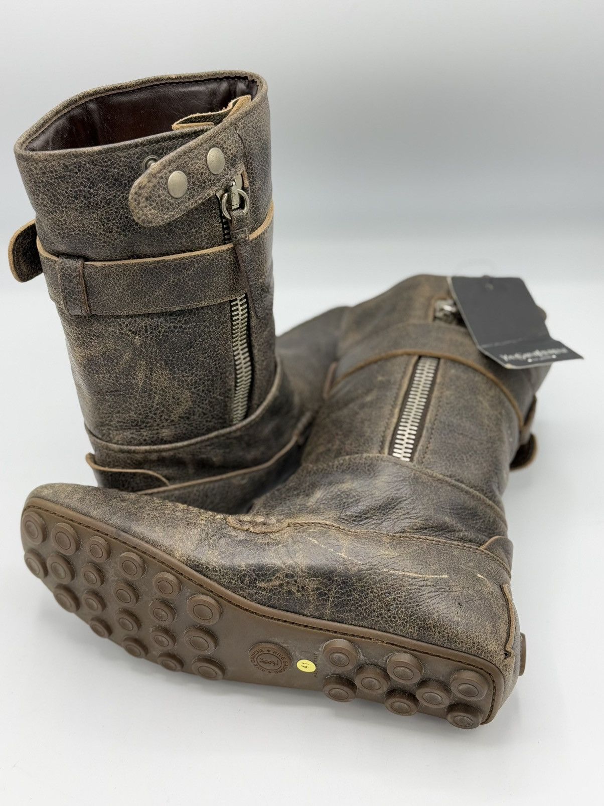 Tom Ford × Yves Saint Laurent Yves Saint Laurent Side Zip Boots Leather Size US 7.5 / EU 40-41 - 7 Thumbnail