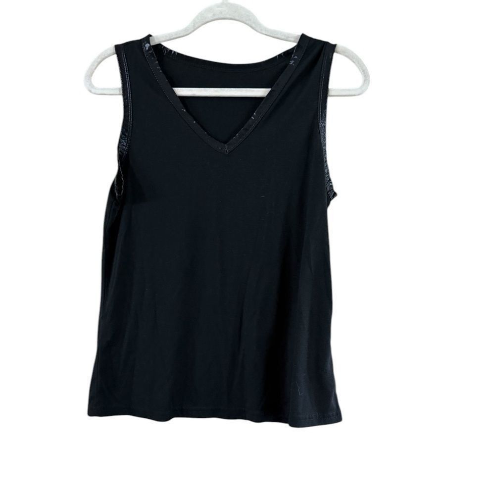 Shein Black Sleeveless V-Neck Top Size S / US 4 / IT 40 - 1 Thumbnail