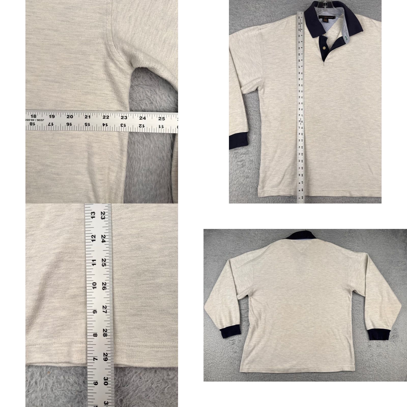 Tommy Hilfiger Tommy Hilfiger Polo Shirt Men XL Gray Long Sleeve Slim Cotton Knit Golf Size US XL / EU 56 / 4 - 8 Thumbnail