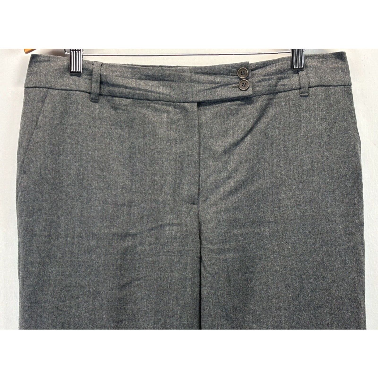 Talbots Talbots Wool Dress Pants Women 14 Gray Flat Front Wide-Leg Trousers Dress Pants 90s? No, keep generic. Size 36" / US 14 / IT 50 - 2 Thumbnail