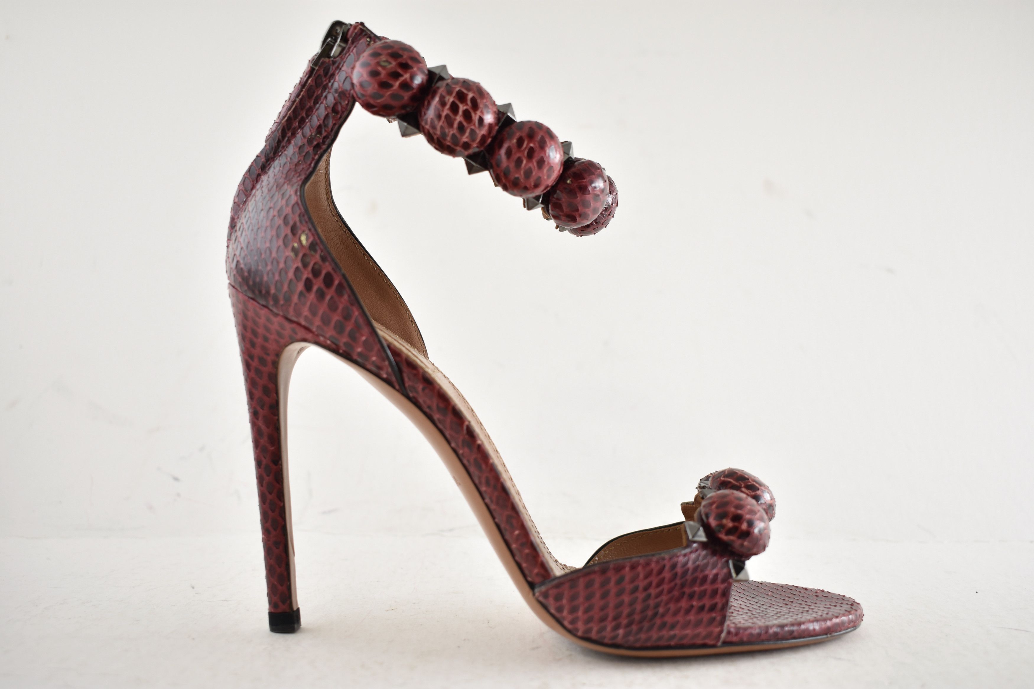 Alaia Alaia Bombe 110m Snakeskin Ankle Strap Sandal Heel Pump 36.5 Size US 6.5 / IT 36.5 - 2 Thumbnail