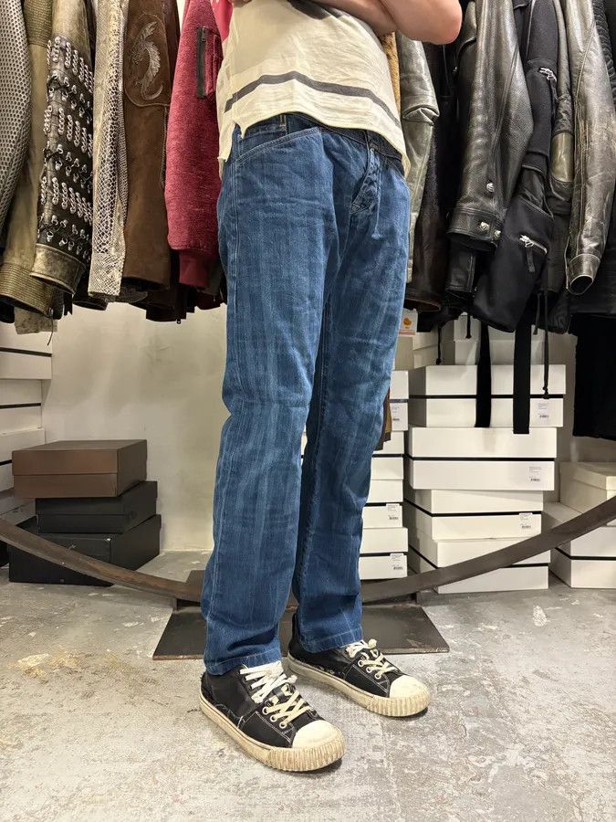 Designer × Marithe + Francois Girbaud × Vintage 2000s Marithé + François Girbaud Navy Brut Denim Jeans Size US 31 - 3 Thumbnail