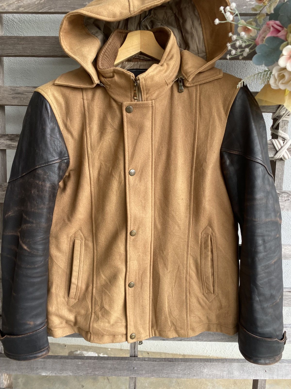 Tete Homme Vintage Tete Homme by Issey Miyake Varsity Leather Jacket Size US M / EU 48-50 / 2 - 5 Thumbnail