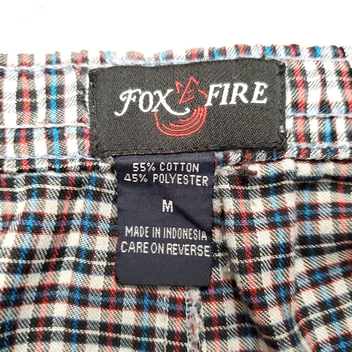 Vintage Fox Fire VTG Pant Women Medium Blue Red White Plaid Wide Leg Cropped Draw String Size 32" / US 10 / IT 46 - 3 Thumbnail