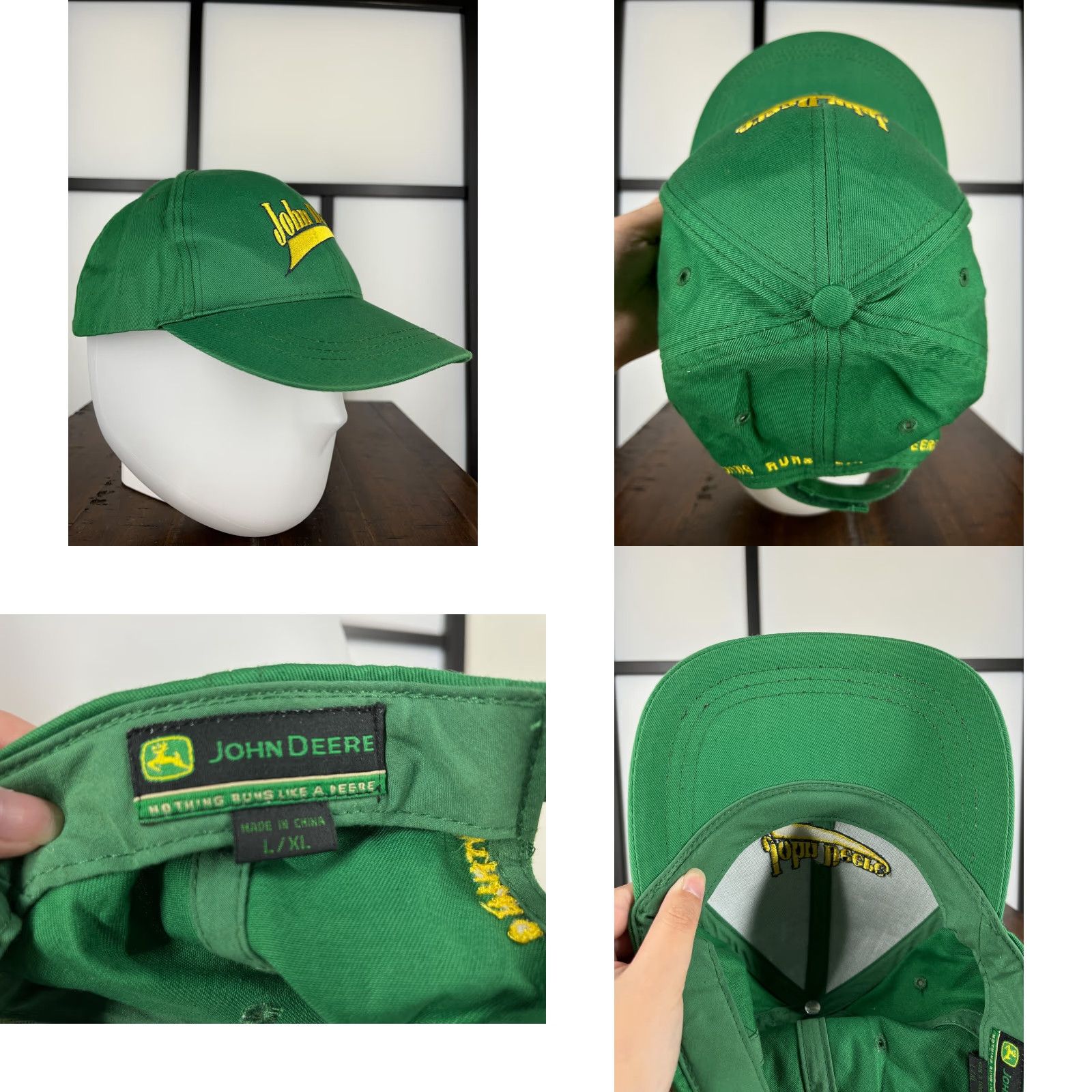 John Deere John Deere Hat Cap Strap Back Adult Green Yellow Tractors Equipment Farm F Size ONE SIZE - 8 Thumbnail