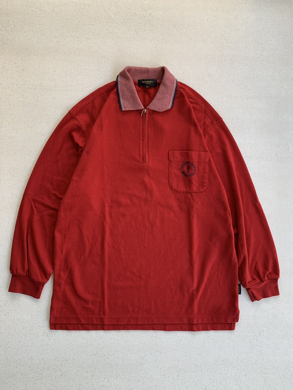 Yves Saint Laurent Yves Saint Lauren Pour Homme Red Longsleeve Shirt Size US L / EU 52-54 / 3 - 1 Thumbnail