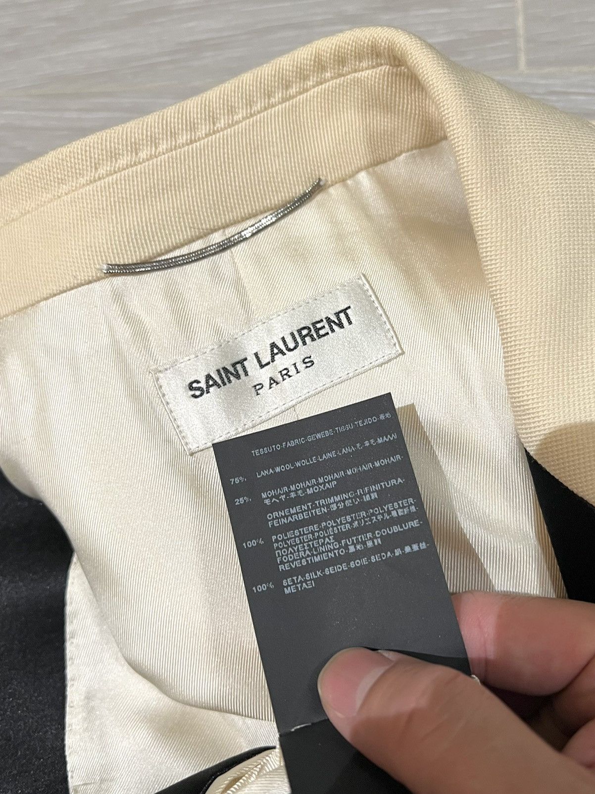 Hedi Slimane × Saint Laurent Paris 15FW Peaked Lapel White Blazer sz44 Size 44S - 6 Thumbnail