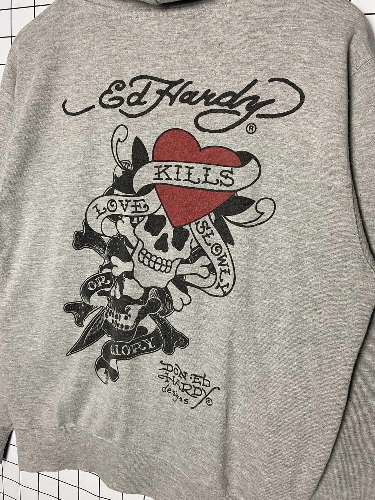 Ed Hardy Vintage Y2K Ed Hardy Love Kills Zip Up Hoodie Size US XL / EU 56 / 4 - 5 Thumbnail