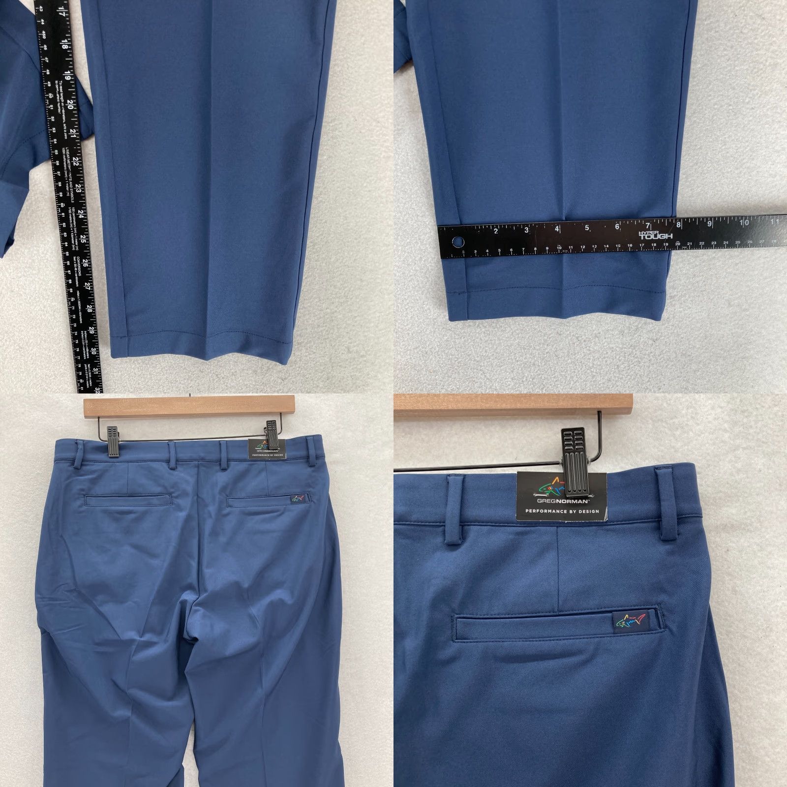 Vintage Greg Norman Performance Golf Pants Mens 33x30 Straight Leg Blue Stretch Waist Chino Pants Mens Regular Blue Stretch Waist 33 Inseam 30 Inseam Size US 33 - 8 Thumbnail