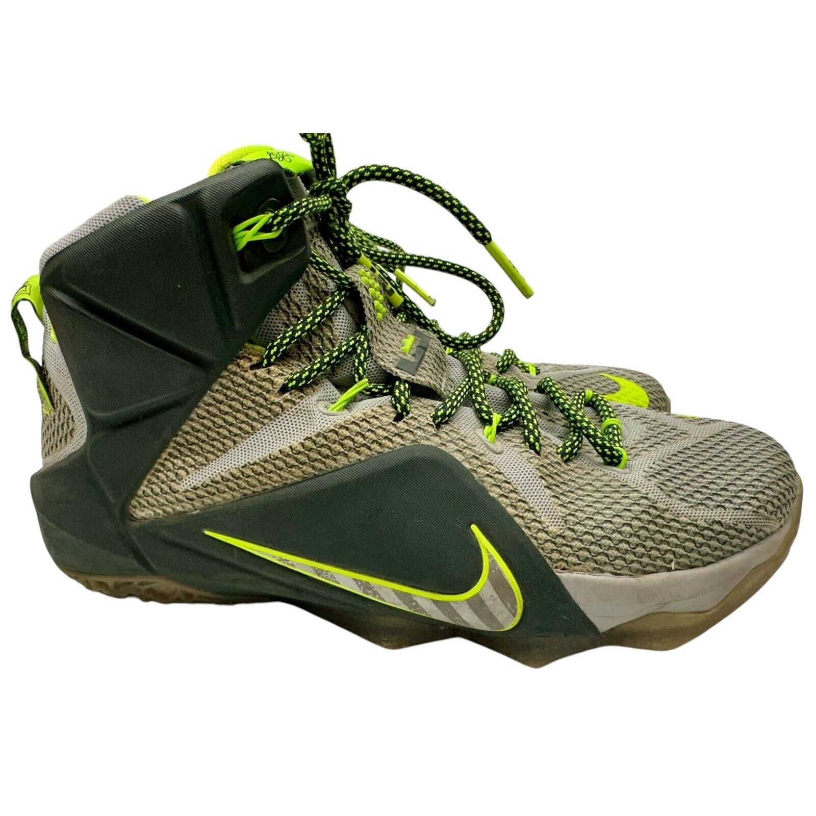 Nike Nike LeBron 12 'Dunkman Wolf Grey Black Electric Green US 9 Size US 9 / EU 42 - 3 Thumbnail