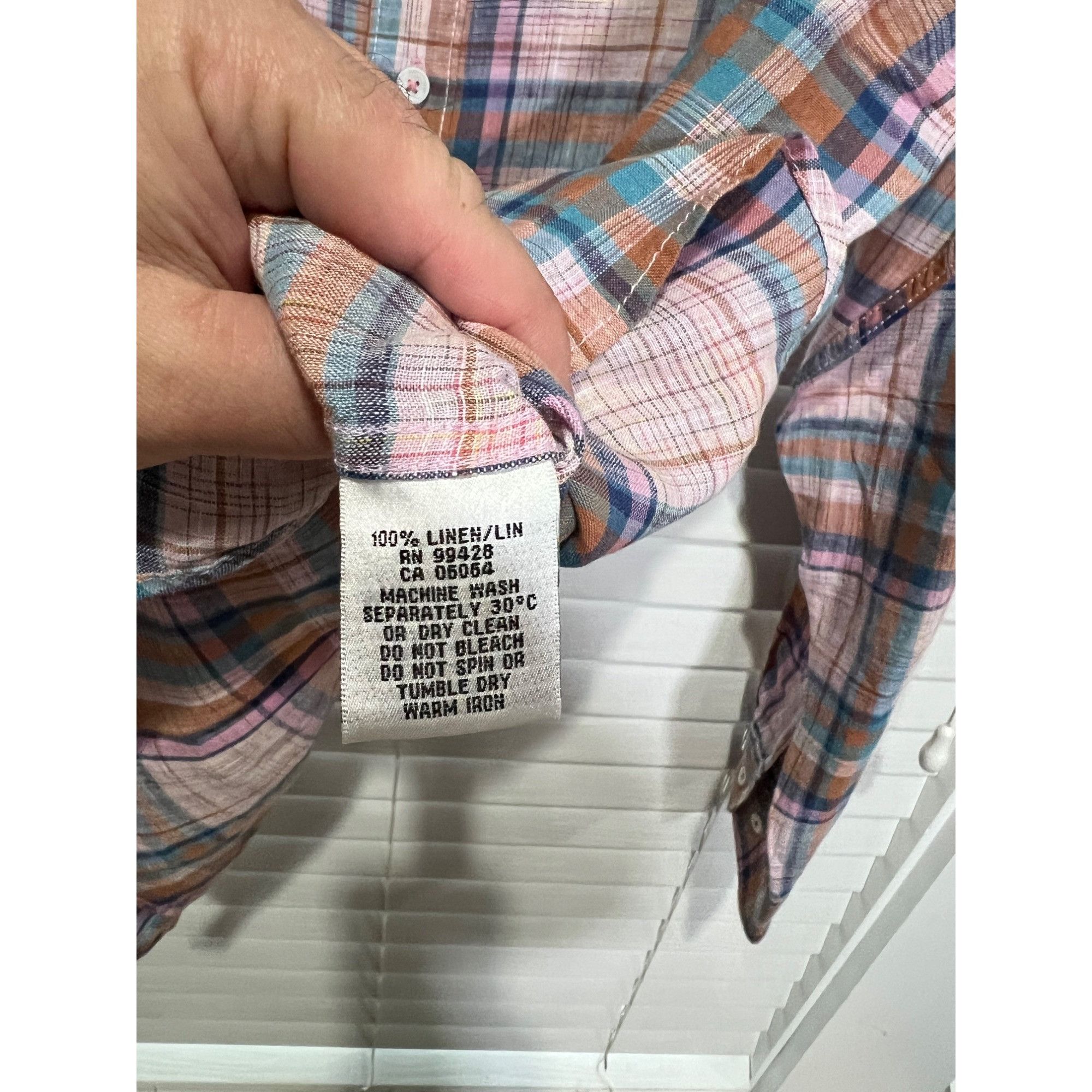 Bugatchi Men's Julian Madras Check Long Sleeve Linen Shirt N