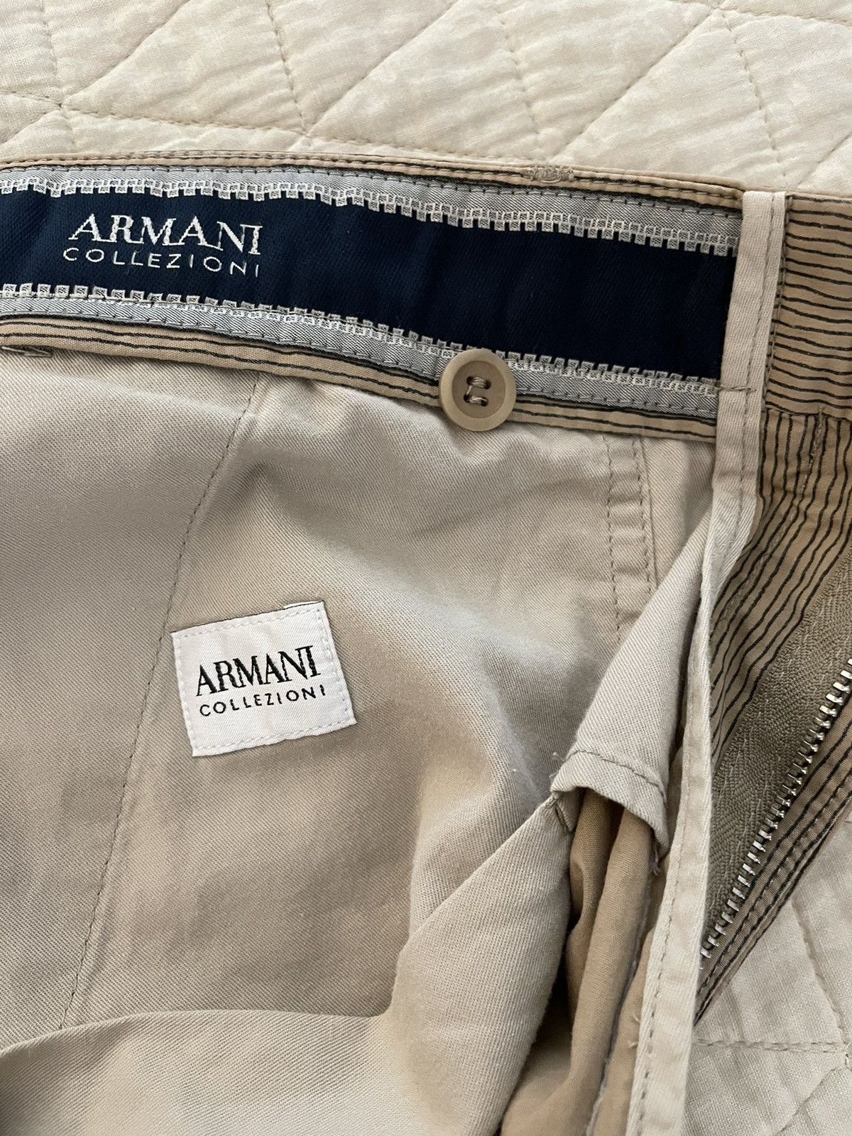 Armani Collezioni Free Hand Stripe Lightweight Cotton Trouser Size US 36 / EU 52 - 6 Thumbnail