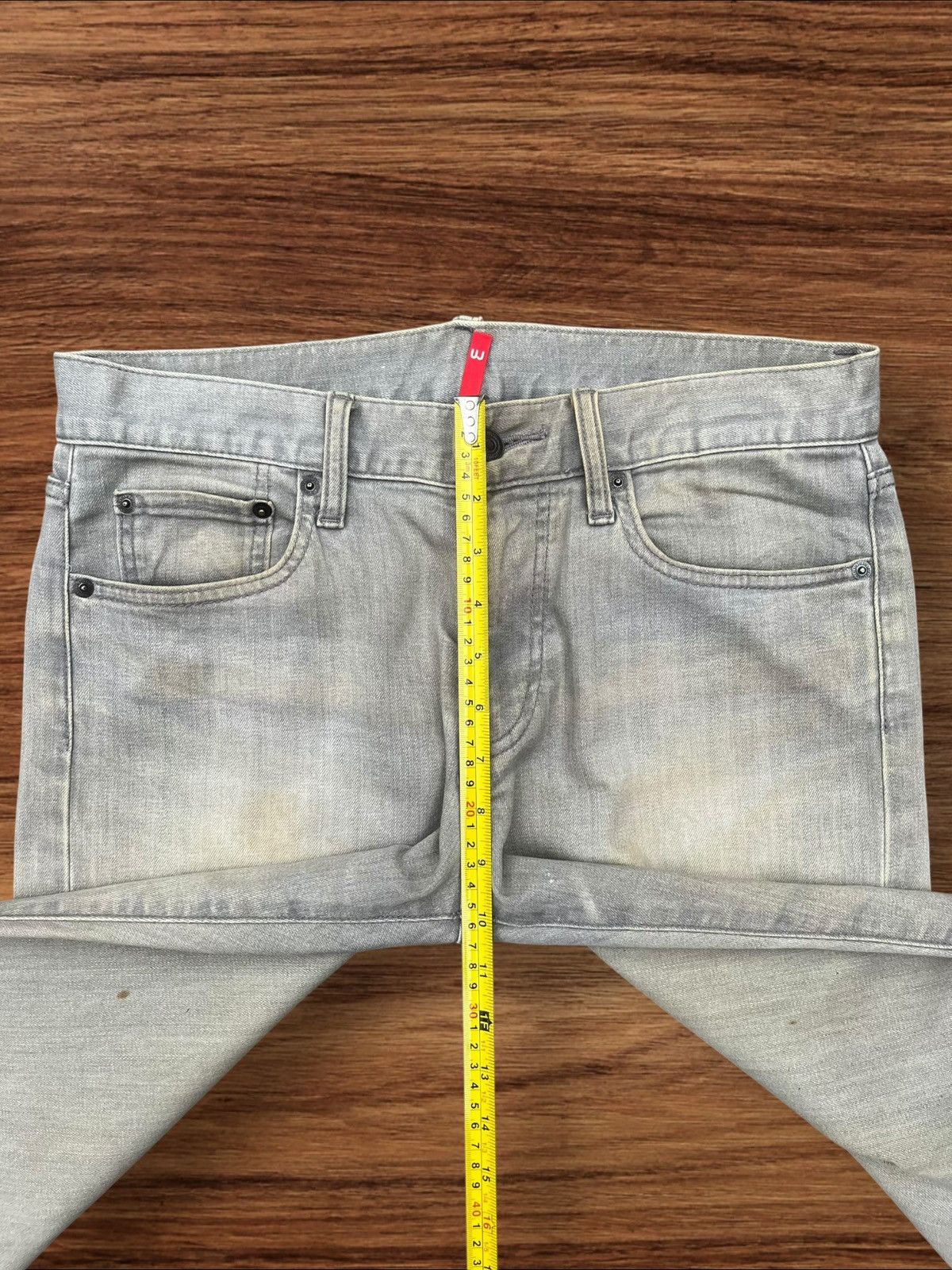 Japanese Brand × Jun Takahashi × Uniqlo Vintage Japanese Brand Grey Mud Washed Slim Straight Jeans Size US 31 - 11 Thumbnail