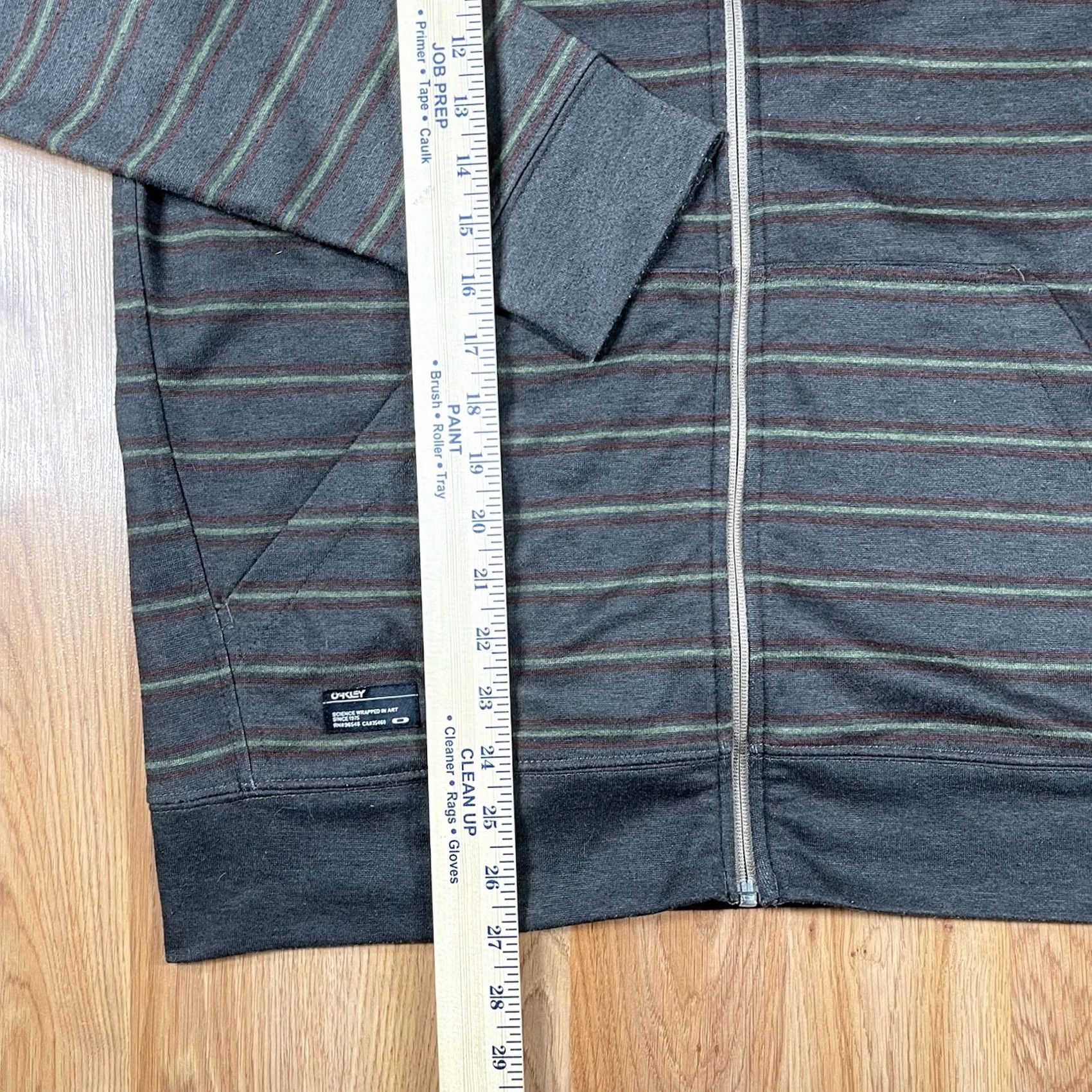 Oakley Oakley Full Zip Striped Hoodie Sweatshirt Mens Size M BrownBlack Polyester Size US M / EU 48-50 / 2 - 3 Thumbnail