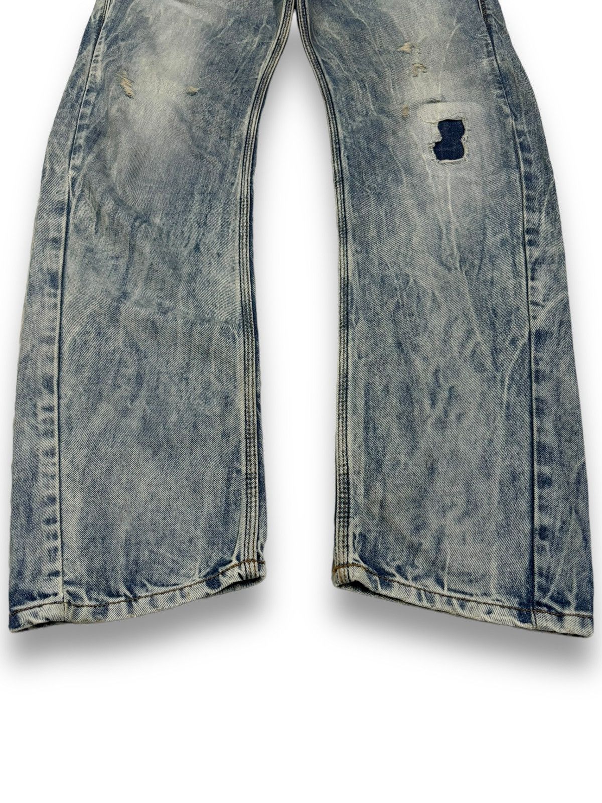 Diesel Diesel Industry Acid Wash Patched Distressed Curved Jeans Size US 31 - 8 Thumbnail