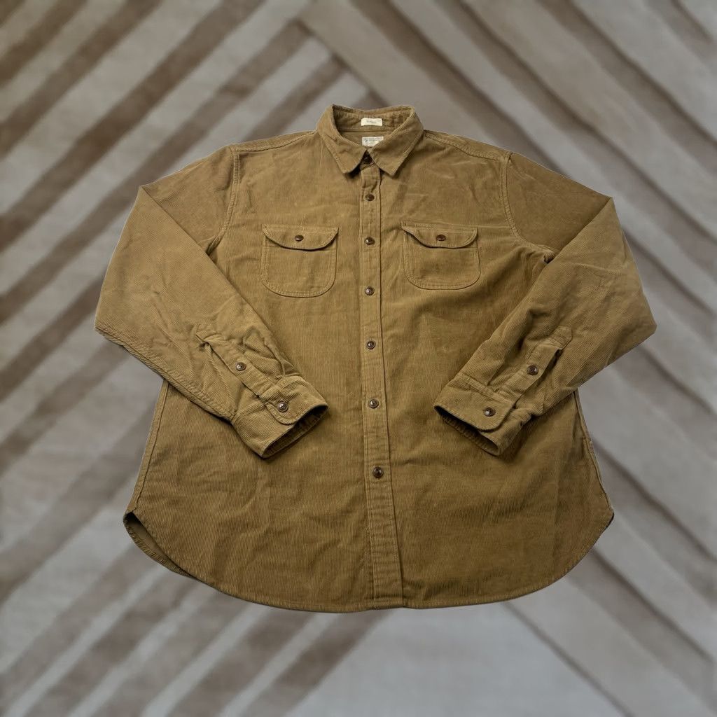 J.Crew VINTAGE J.CREW Corduroy Shirt Mens Large Brown Button-Up Work Shirt L Brown Mens Size US L / EU 52-54 / 3 - 1 Thumbnail