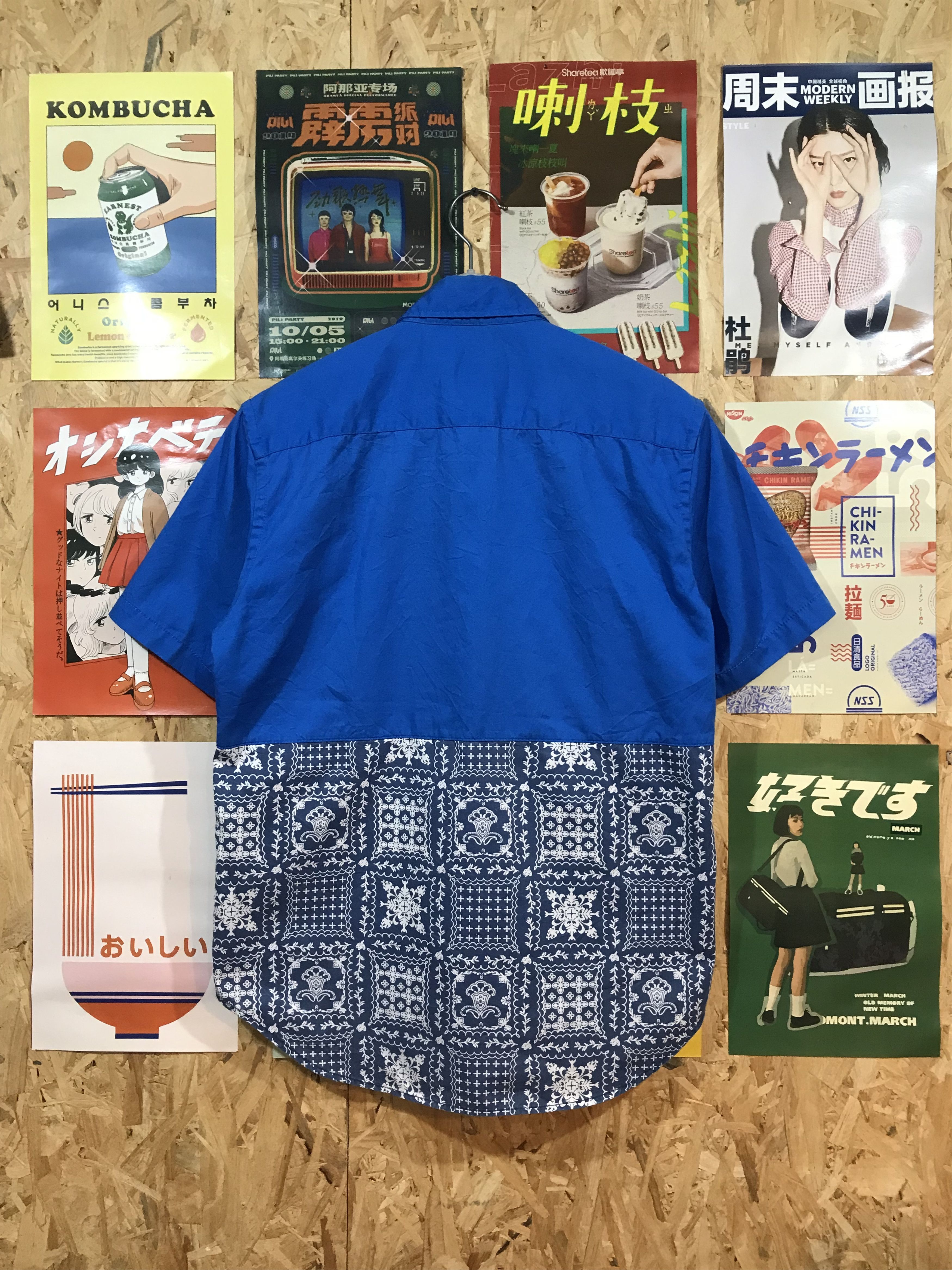 Dickies Dickies Half Plain Half Bandana Button Up Shirt Size US L / EU 52-54 / 3 - 3 Thumbnail
