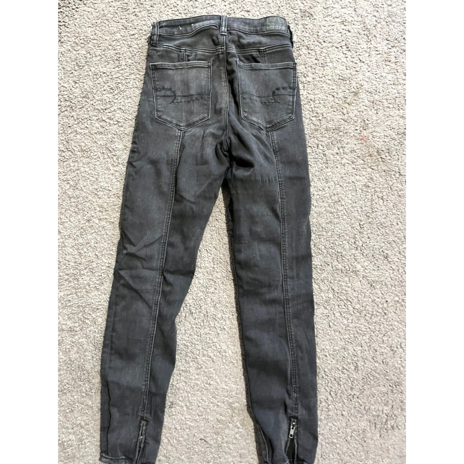 American Eagle Outfitters AMERICAN EAGLE High Rise Distressed Jegging Black Jeans Women Size 6 Regular Ankle Zip Size 28" / US 6 / IT 42 - 3 Thumbnail