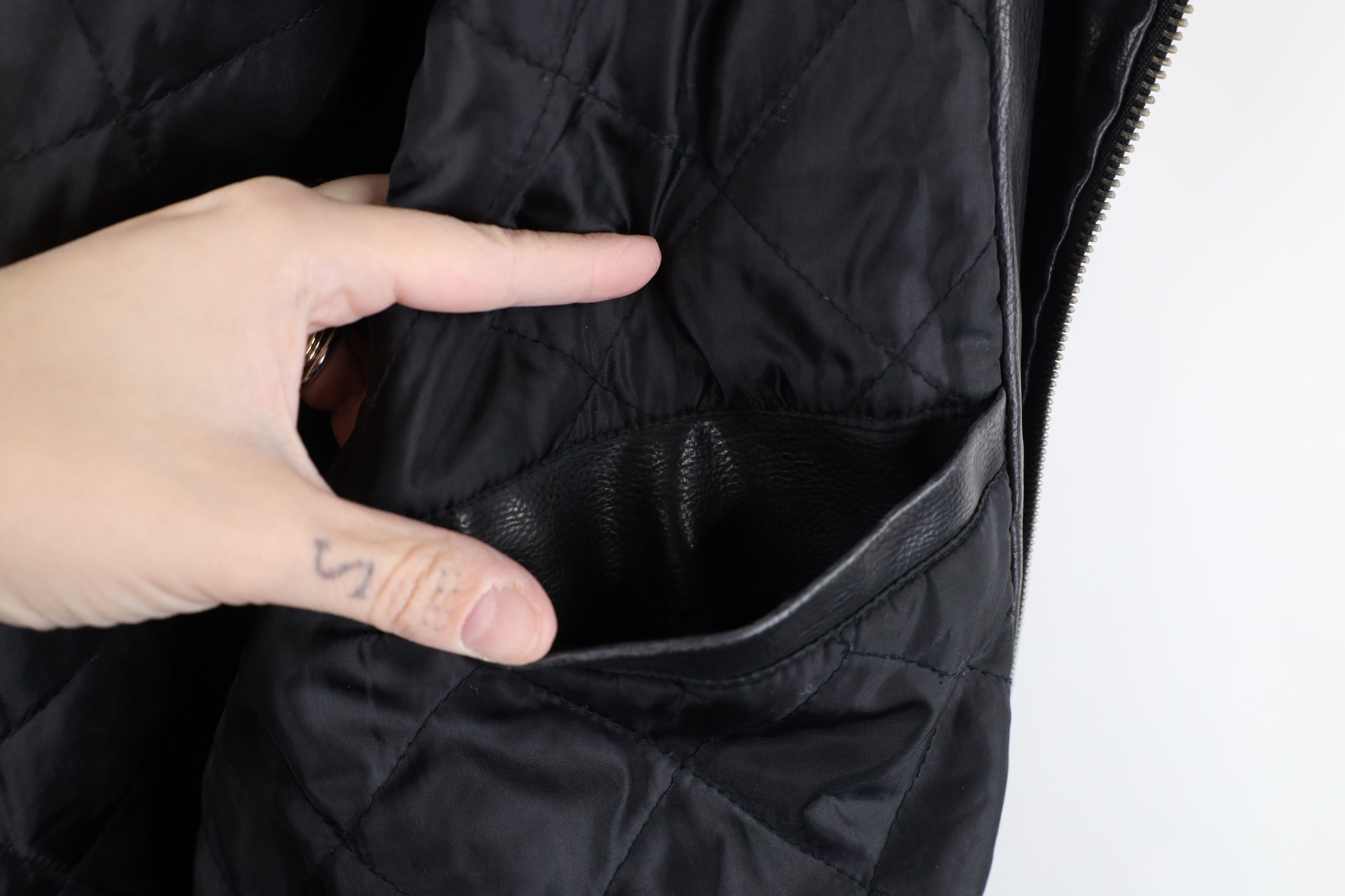 Vintage Vintage 90s Y2K Streetwear Hooded Leather Jacket Black Size US XL / EU 56 / 4 - 10 Thumbnail