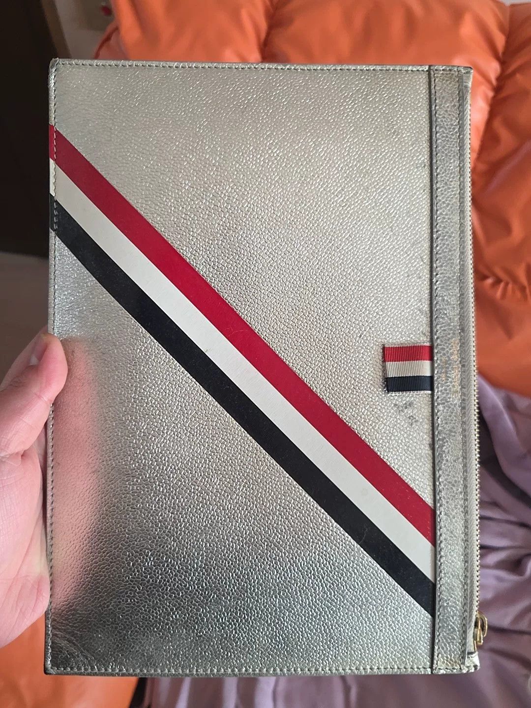 Thom Browne thom browne metallic clutch bag with stripes Size ONE SIZE - 1 Thumbnail