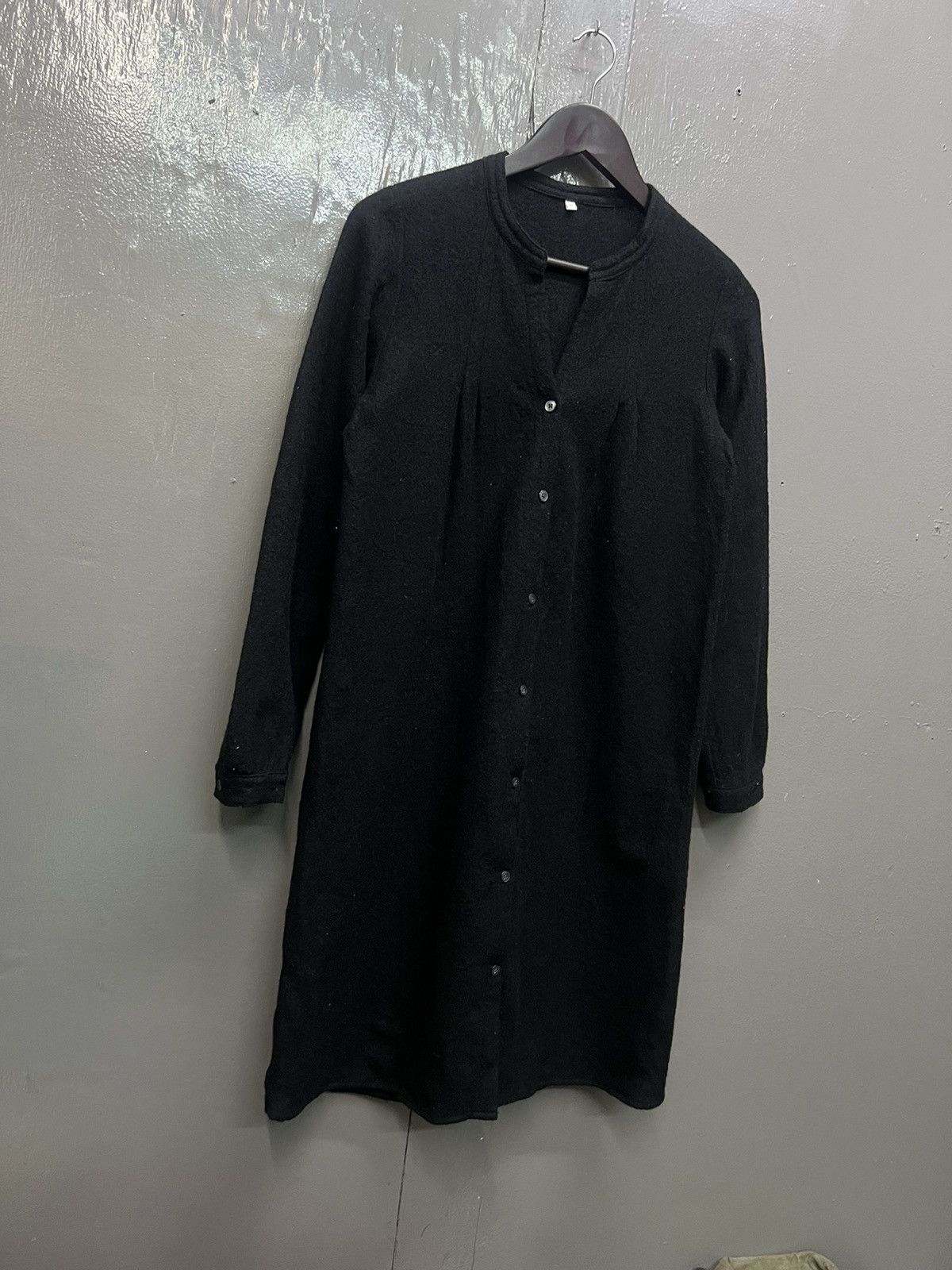 Japanese Brand Wool Blouse Long Top Buttons up Size L / US 10 / IT 46 - 3 Thumbnail