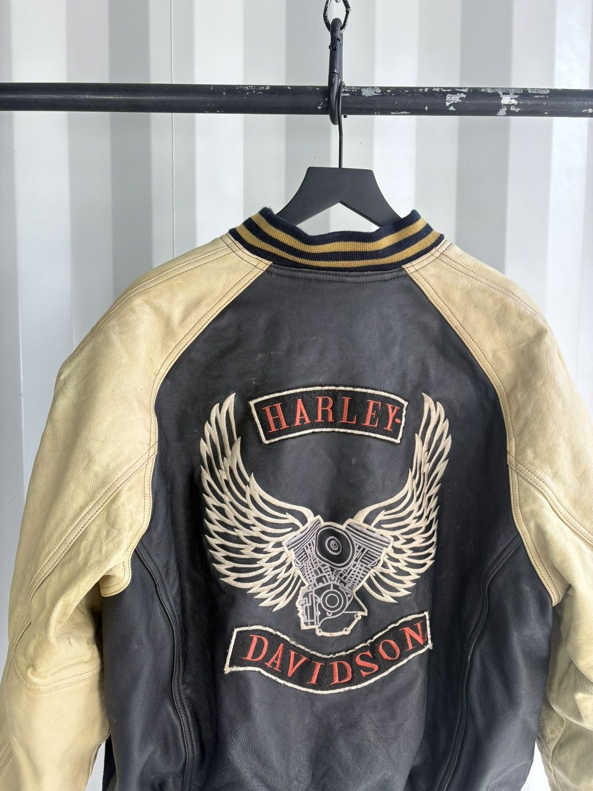 Harley Davidson Harley Davidson Varsity Wool Leather Jacket GRUNGE THRASHED Size US XXL / EU 58 / 5 - 3 Thumbnail