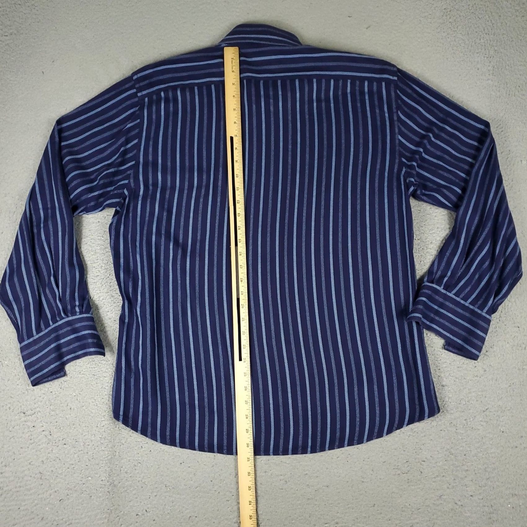 Faconnable Façonnable Shirt Mens L Blue Striped Button-Up Long Sleeve Casual Business Preppy Size US L / EU 52-54 / 3 - 3 Thumbnail