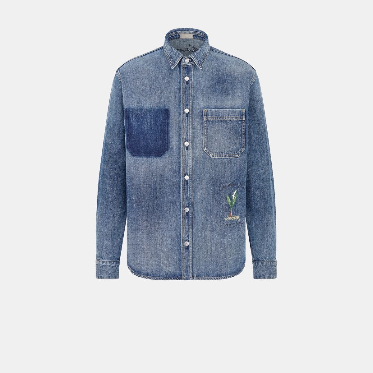 Dior o1bcso1str0226 Classic-Fit Embroidered Shirt in Blue Size US XL / EU 56 / 4 - 1 Thumbnail
