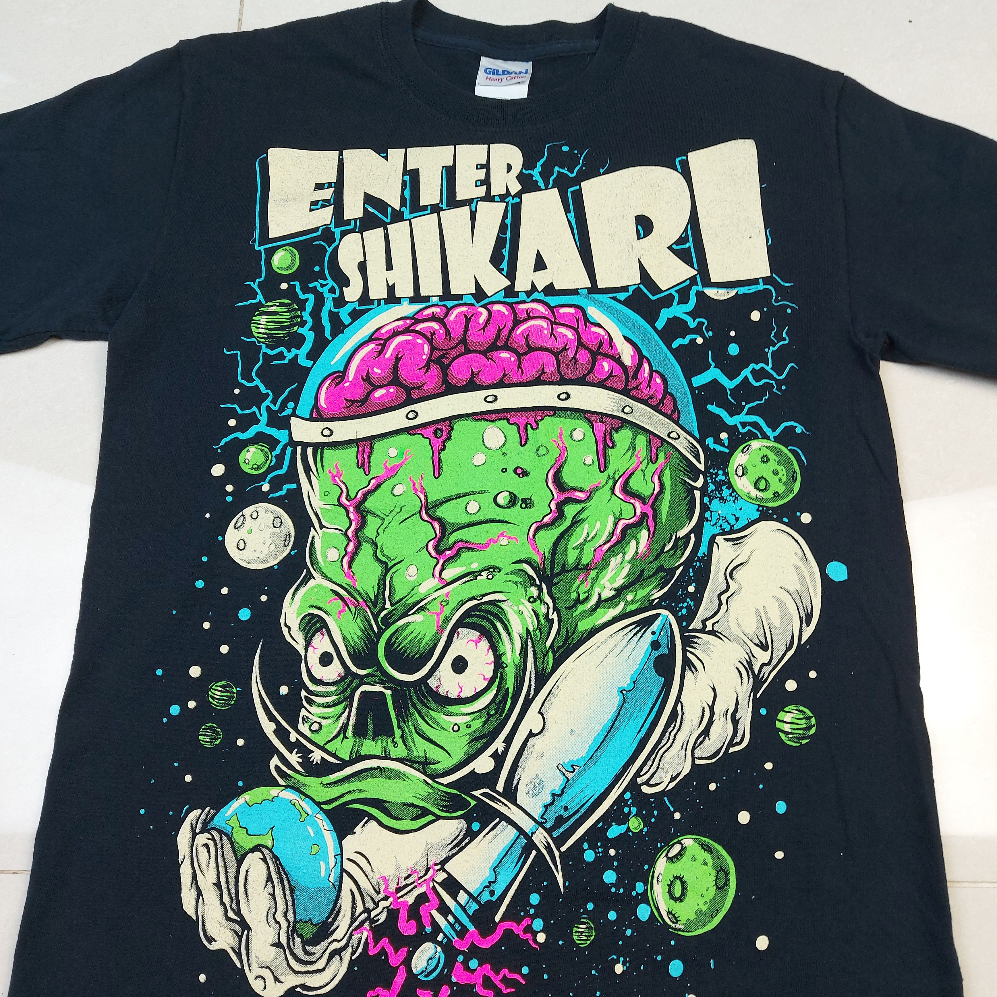 Band Tees VTG 2003 Enter Shikari Alien Brain Monster MySpace Era TEE Size US S / EU 44-46 / 1 - 11 Thumbnail