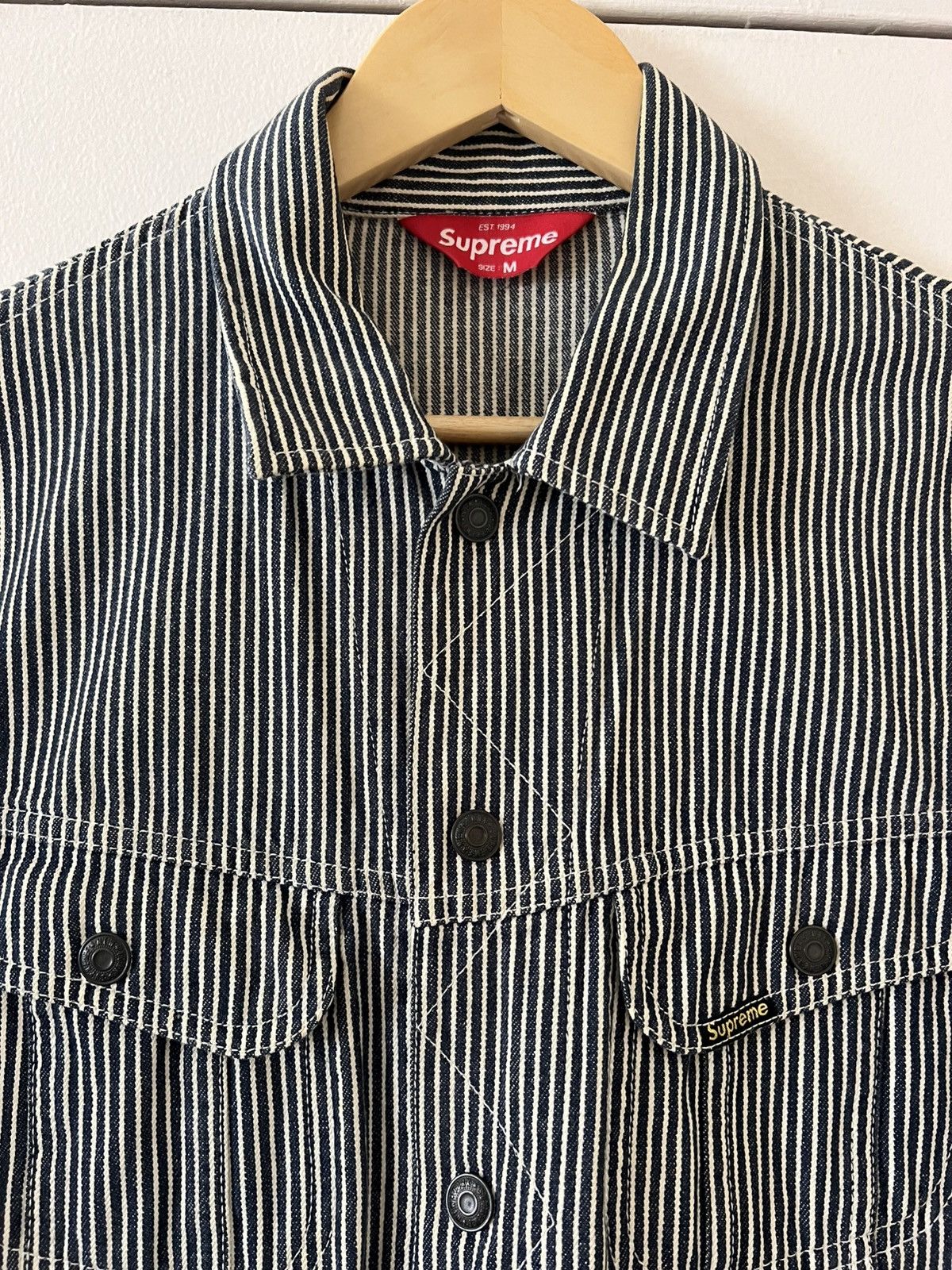 Supreme Hickory Striped Denim Trucker Jacket