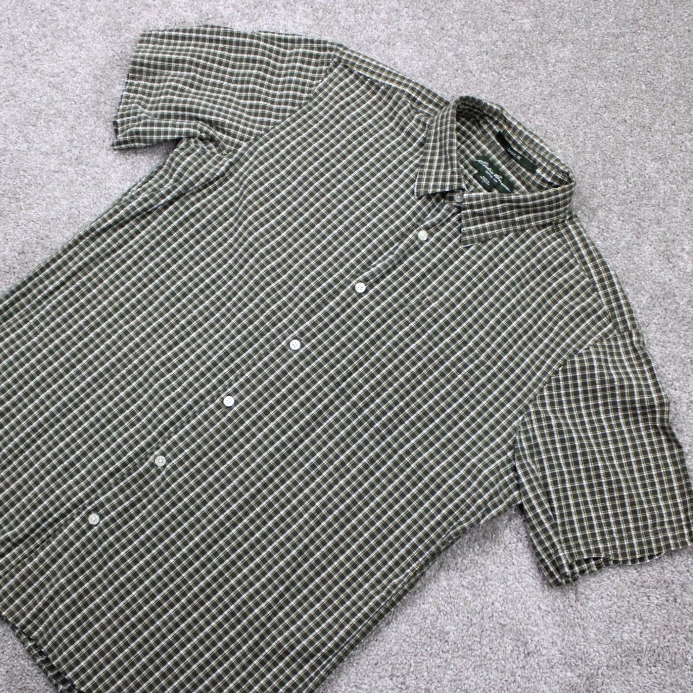 Eddie Bauer Eddie Bauer Shirt Men Large Green/Yellow/White Plaid Button-Up Short Sleeve Vintage No Size US L / EU 52-54 / 3 - 3 Thumbnail