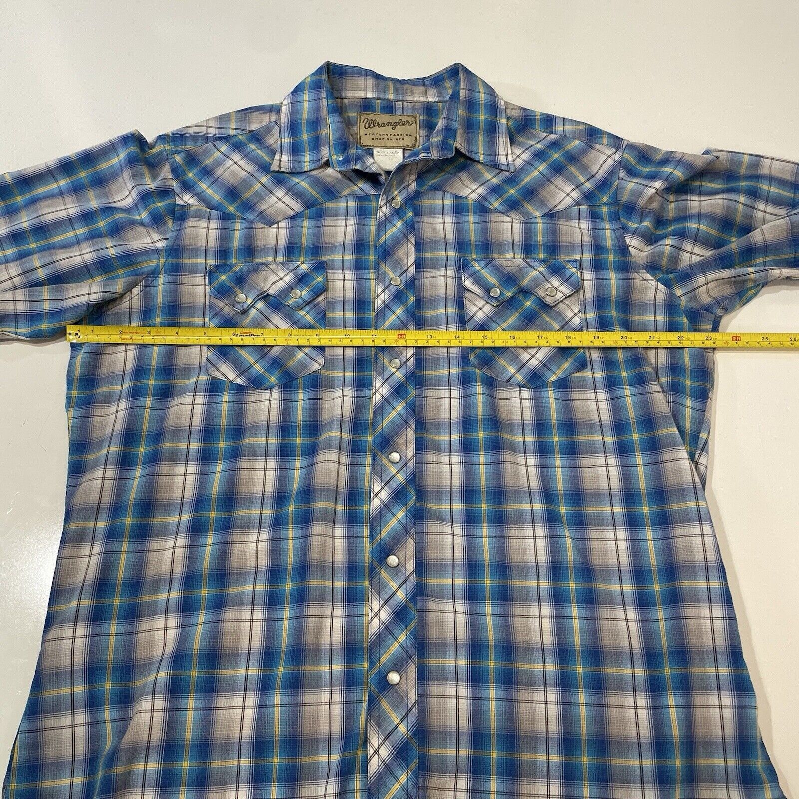 Wrangler Wrangler Retro Western Pearl Snap Shirt Men’s M Blue Plaid Size US M / EU 48-50 / 2 - 5 Thumbnail