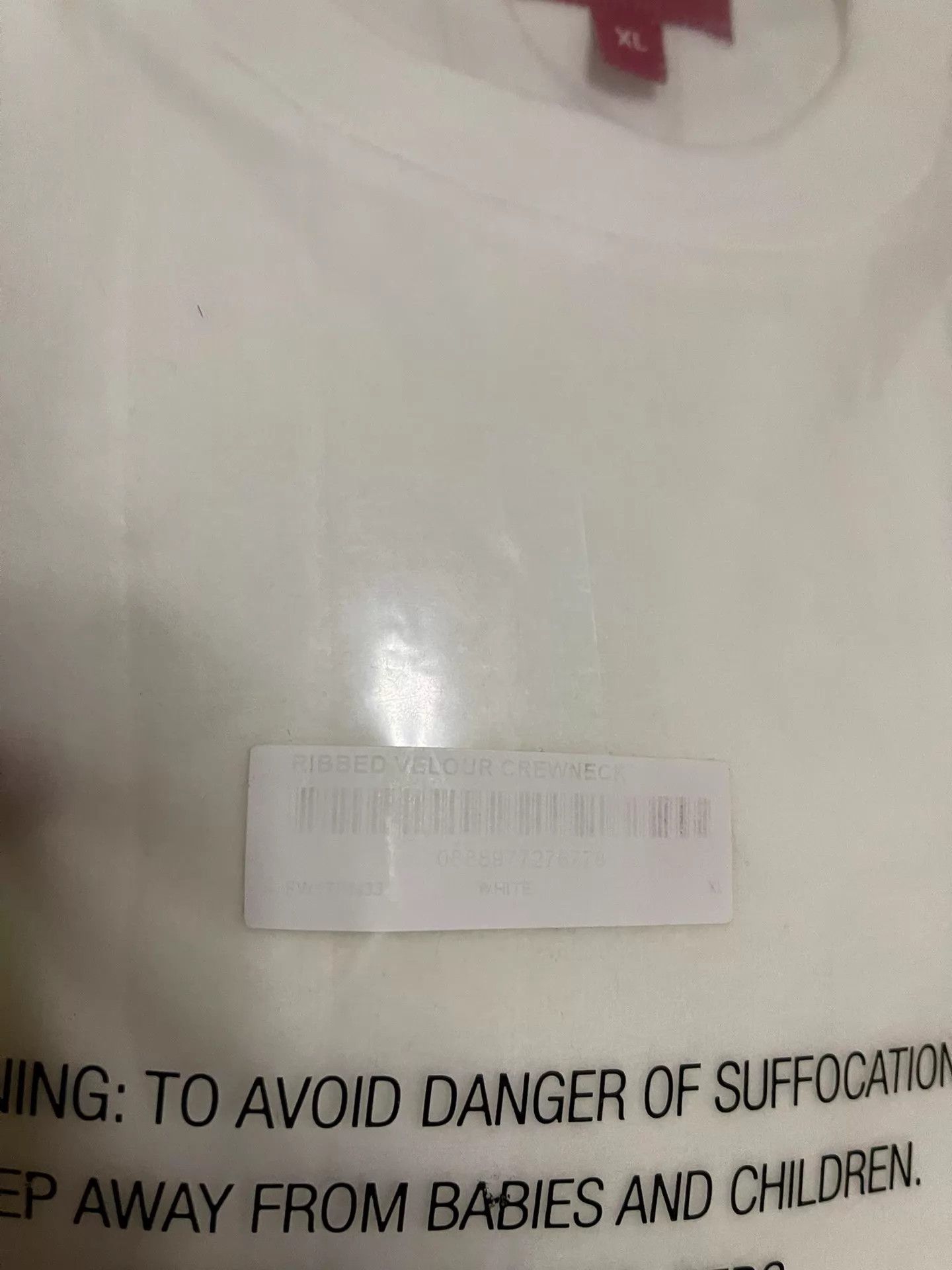 Supreme Supreme Ribbed Velour Crewneck White XL New Size US XL / EU 56 / 4 - 6 Thumbnail