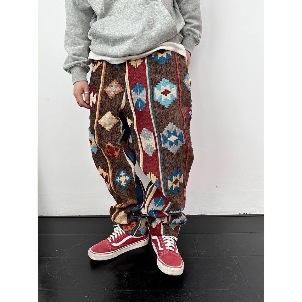 Japanese Brand × Vintage Geometric Pattern Casual Pants Clothing Style Jacquard Cargo Size US 32 / EU 48 - 1 Thumbnail