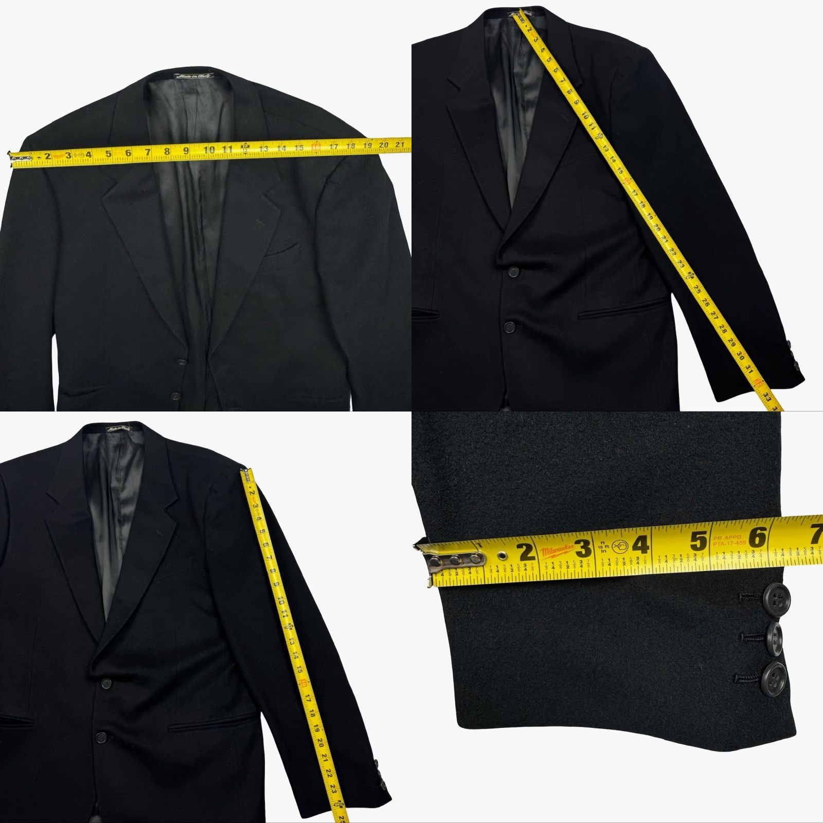 Valentino VINTAGE Valentino Blazer Black 42R Wool 2-Button Single-Breasted Mens Jacket Size 42R - 8 Thumbnail