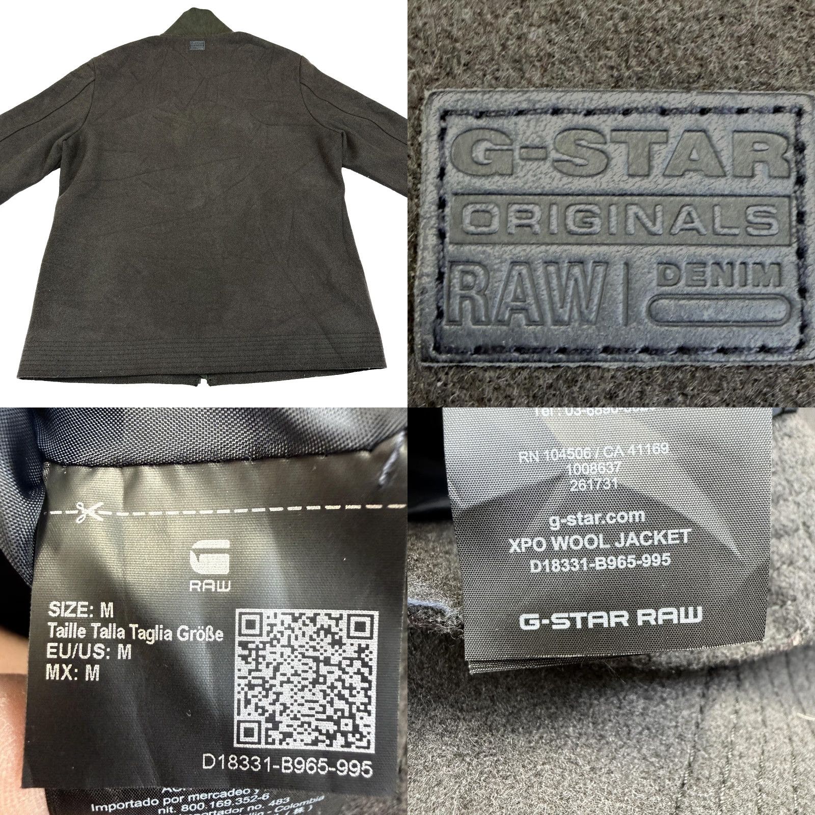 Vintage G-Star RAW Jacket Mens M Gray XPO Wool Military Full Zip Lined Insulated Size US M / EU 48-50 / 2 - 8 Thumbnail