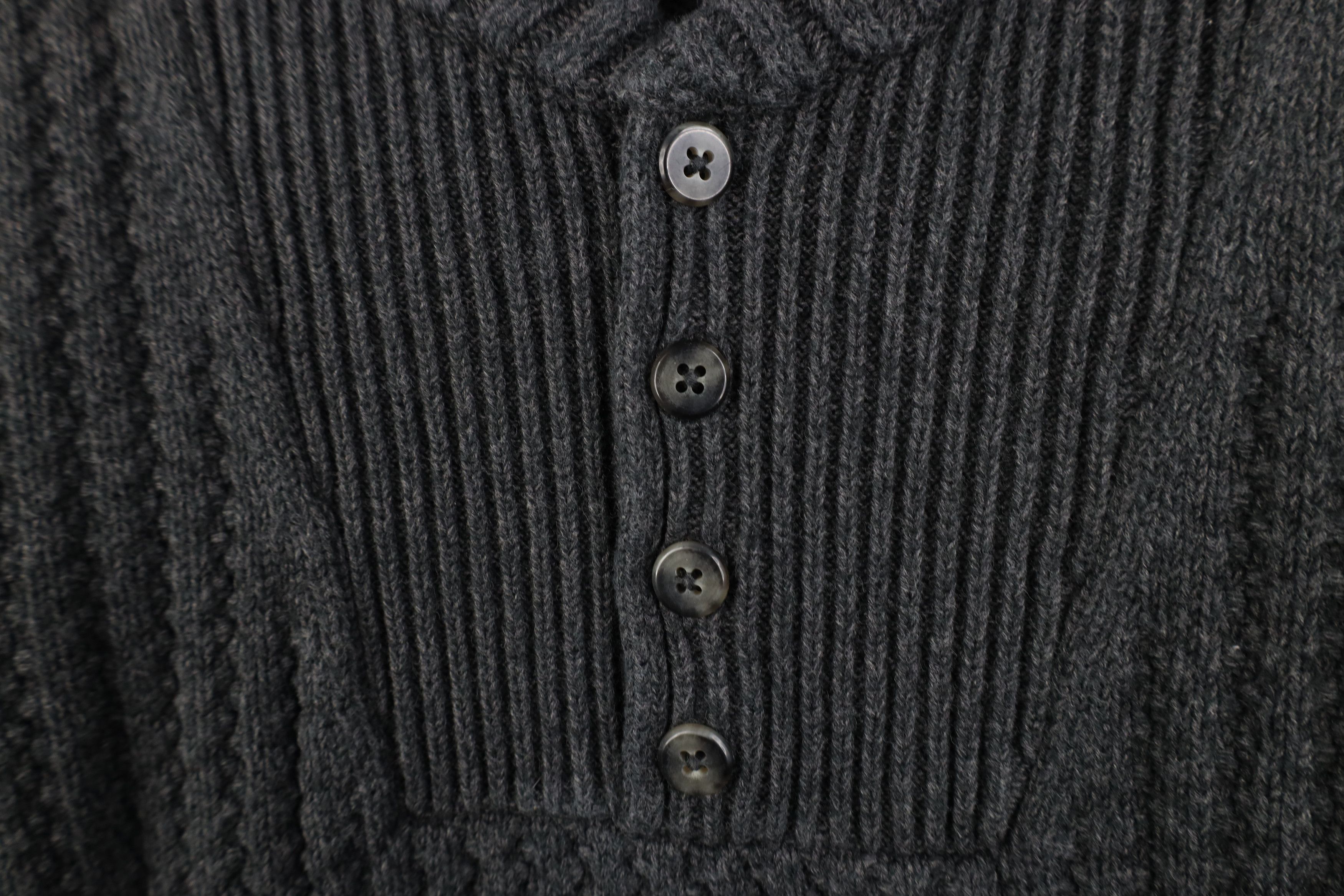 Eddie Bauer Vintage Eddie Bauer Heavy Cotton Ribbed Knit Henley Sweater Size US L / EU 52-54 / 3 - 4 Thumbnail