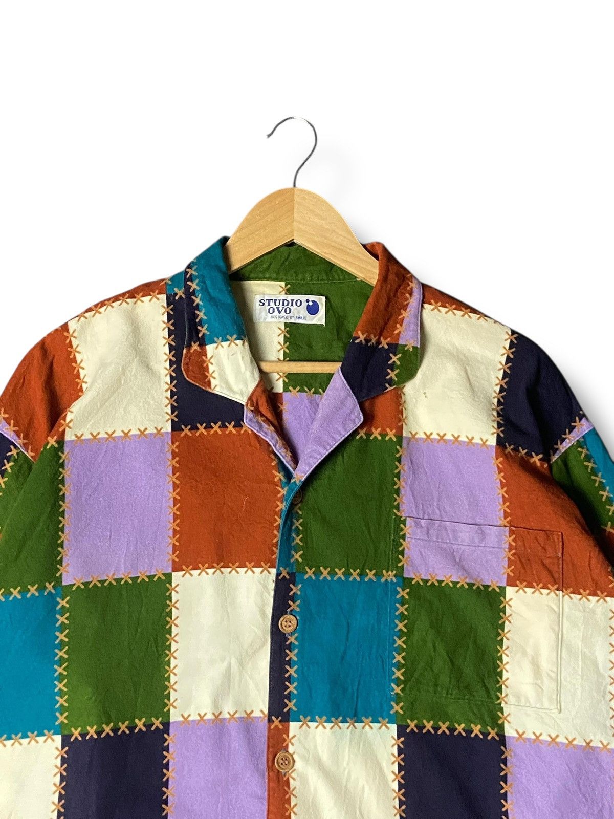 Japanese Brand STUDIO OVO designed By Emilio Patchwork Cardigan (139) Size US S / EU 44-46 / 1 - 4 Thumbnail